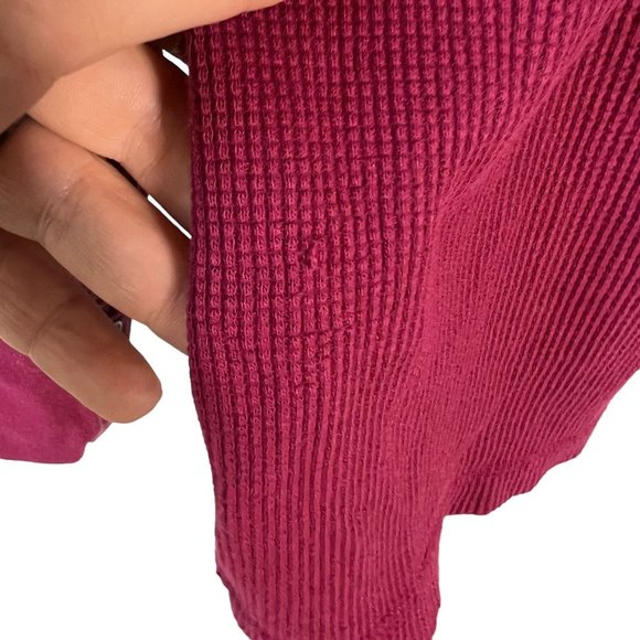 Sundance Red Waffle Knit Long Sleeve Top Medium - Picture 8 of 8